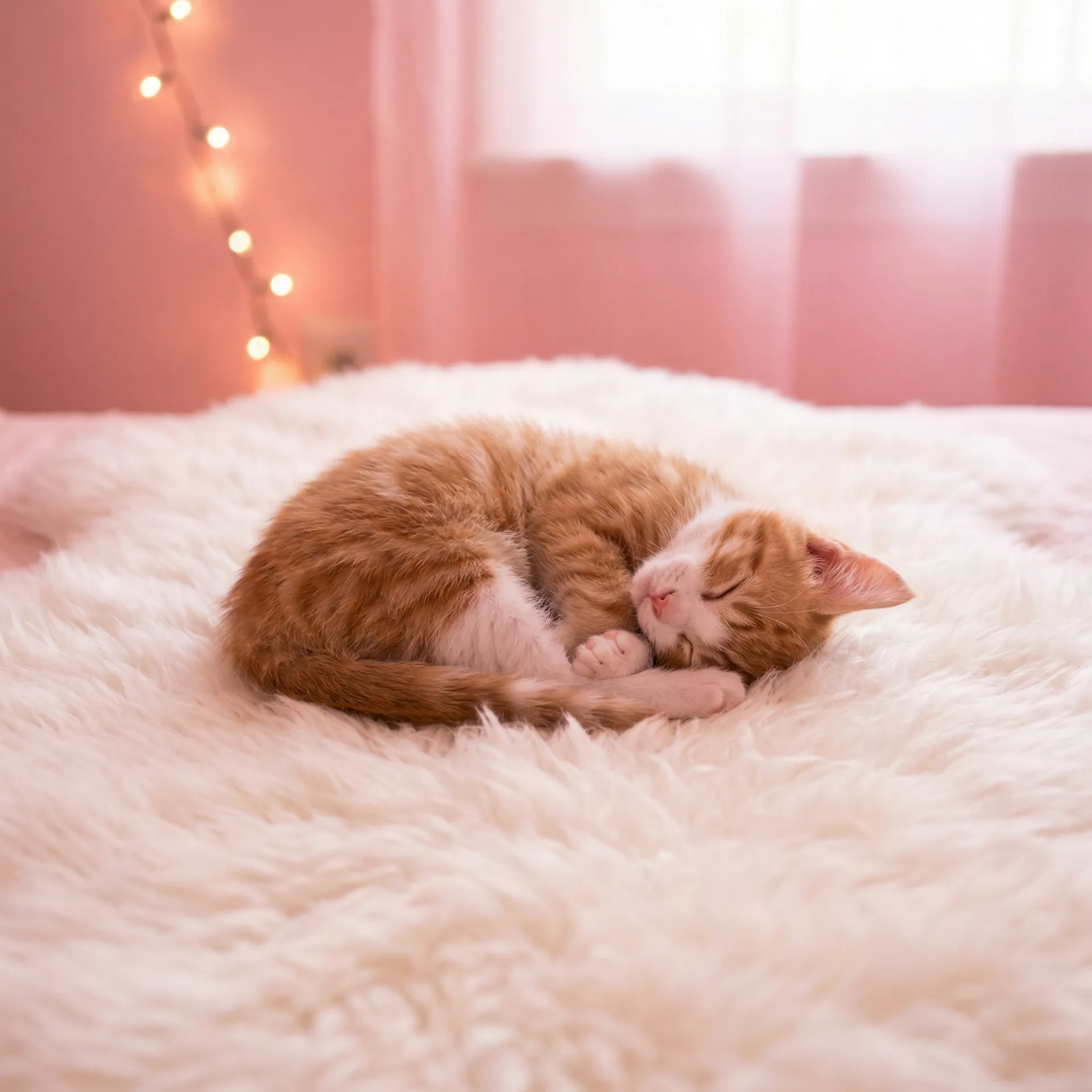 小猫蜷成一团入睡 - 快猫成人