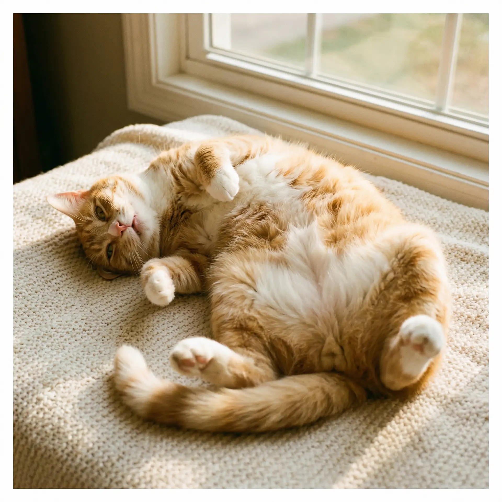 猫咪仰躺露出肚皮 - 快猫成人